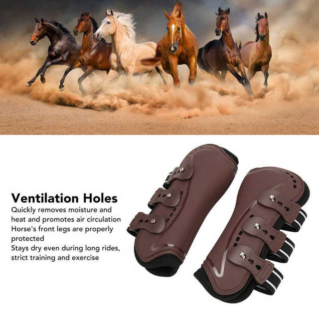 Cavalo frente perna botas respirável resistente ao impacto evitar  deslizamento cavalo perna guarda para o treinamento saltando equitação  marrom h - AliExpress